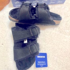 Birkenstock Arizona Shearling Sandals black